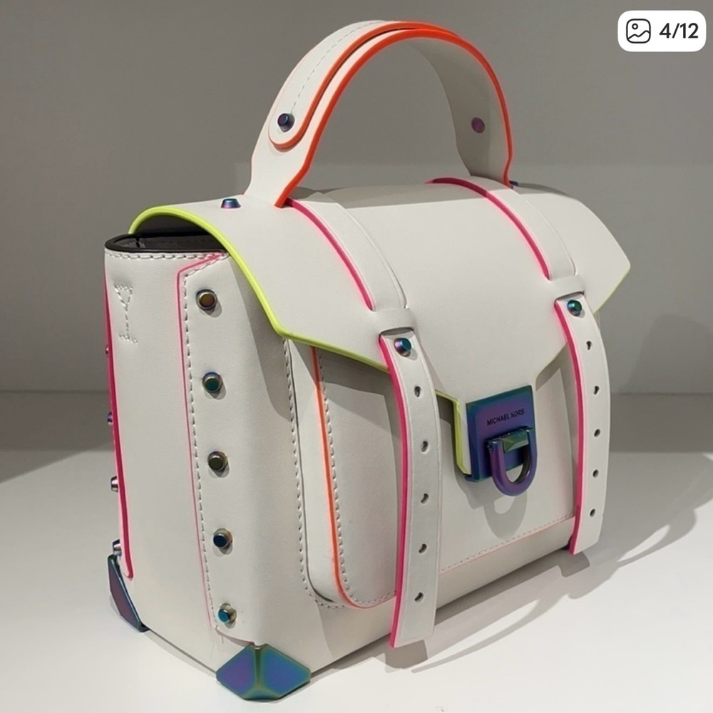 Michael Kors White Satchel with Multicolor Accents - Picture 4 of 4